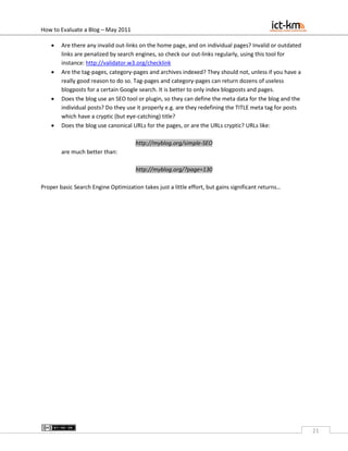 How to evaluate a blog