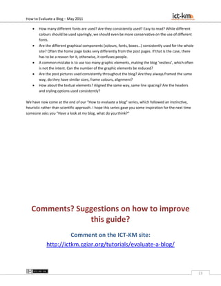 How to evaluate a blog