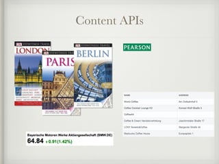 Content APIs 
 