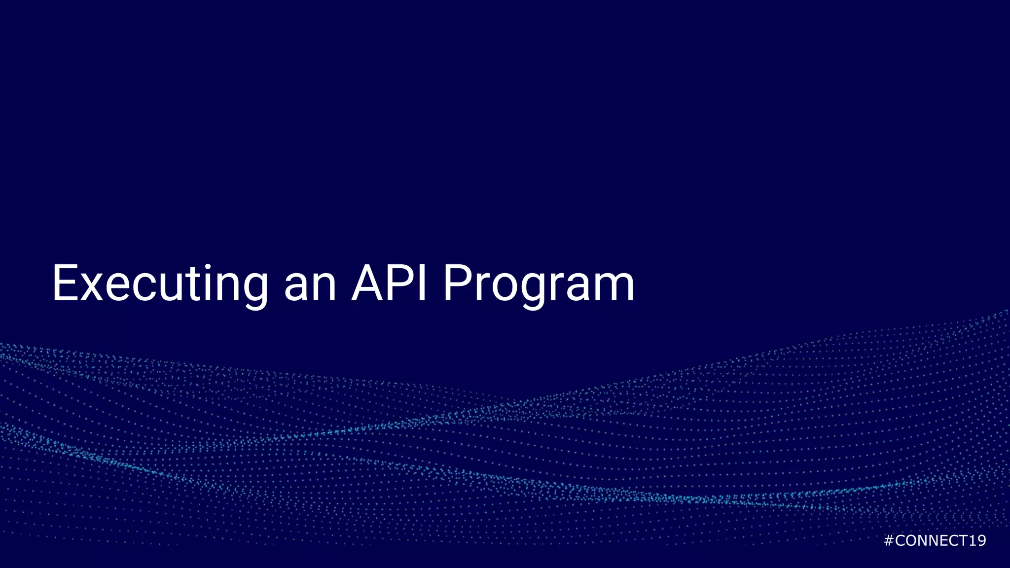 #CONNECT19
Executing an API Program
 
