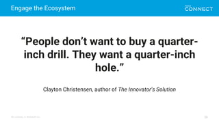 All contents © MuleSoft Inc.
Engage the Ecosystem
36
“People don’t want to buy a quarter-
inch drill. They want a quarter-inch
hole.”
Clayton Christensen, author of The Innovator’s Solution
 