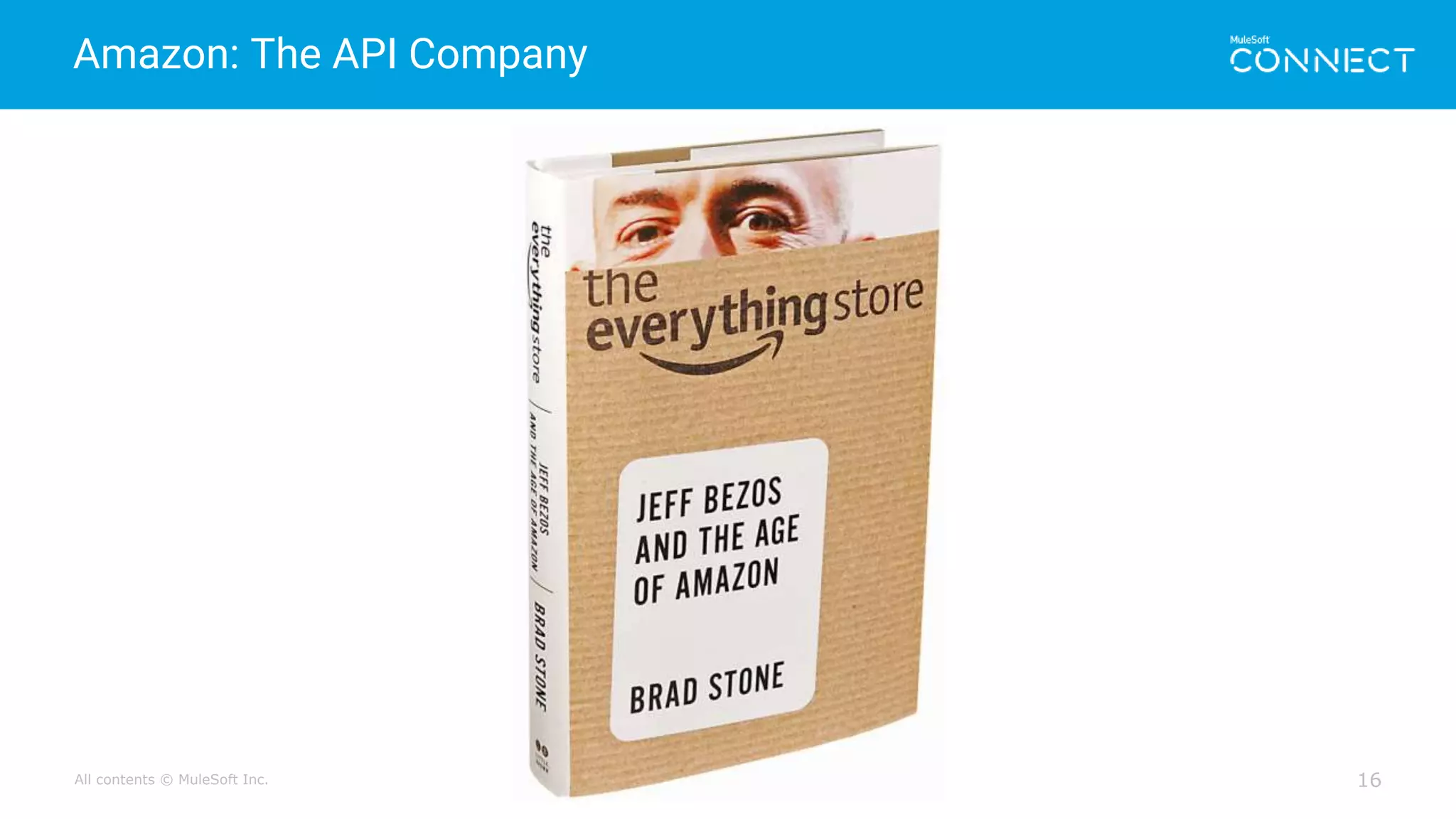 All contents © MuleSoft Inc.
Amazon: The API Company
16
 