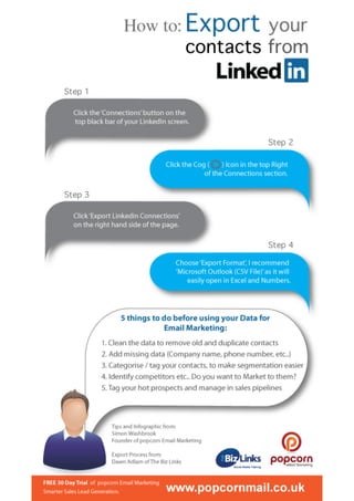 Infographic: How to Export your contacts from Linkedin