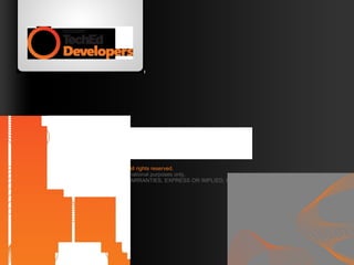 © 2007 Microsoft Corporation. All rights reserved. This presentation is for informational purposes only. MICROSOFT MAKES NO WARRANTIES, EXPRESS OR IMPLIED, IN THIS SUMMARY. 