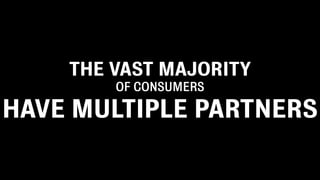 THE VAST MAJORITY
OF CONSUMERS
HAVE MULTIPLE PARTNERS
 