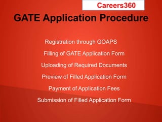 GATE 2018 Application Form - How to Apply | PPTX