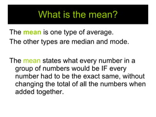 How To Find The Mean | PPT