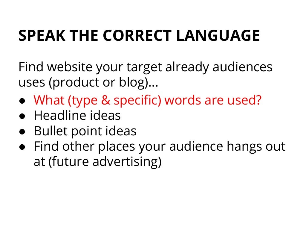 SPEAK THE CORRECT LANGUAGE Find