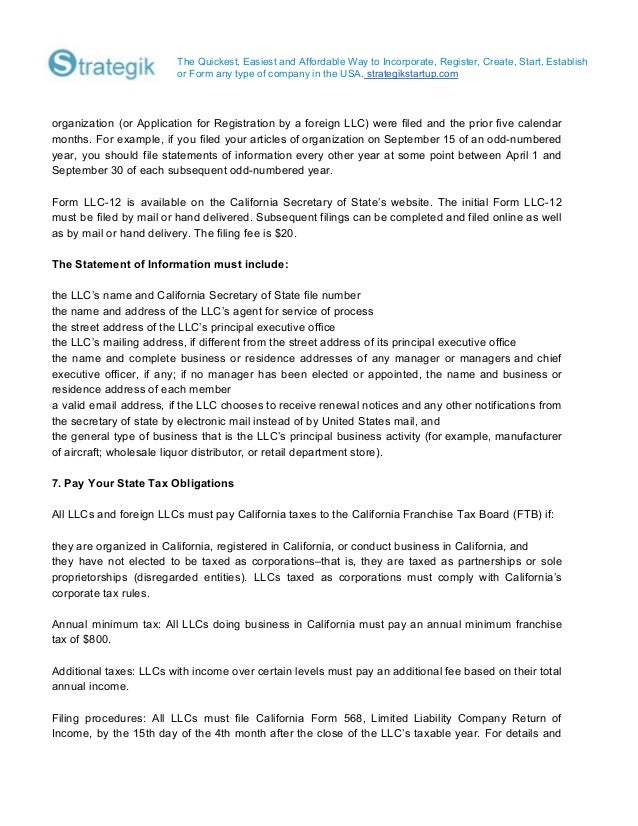 how to form an llc in california california state return form
