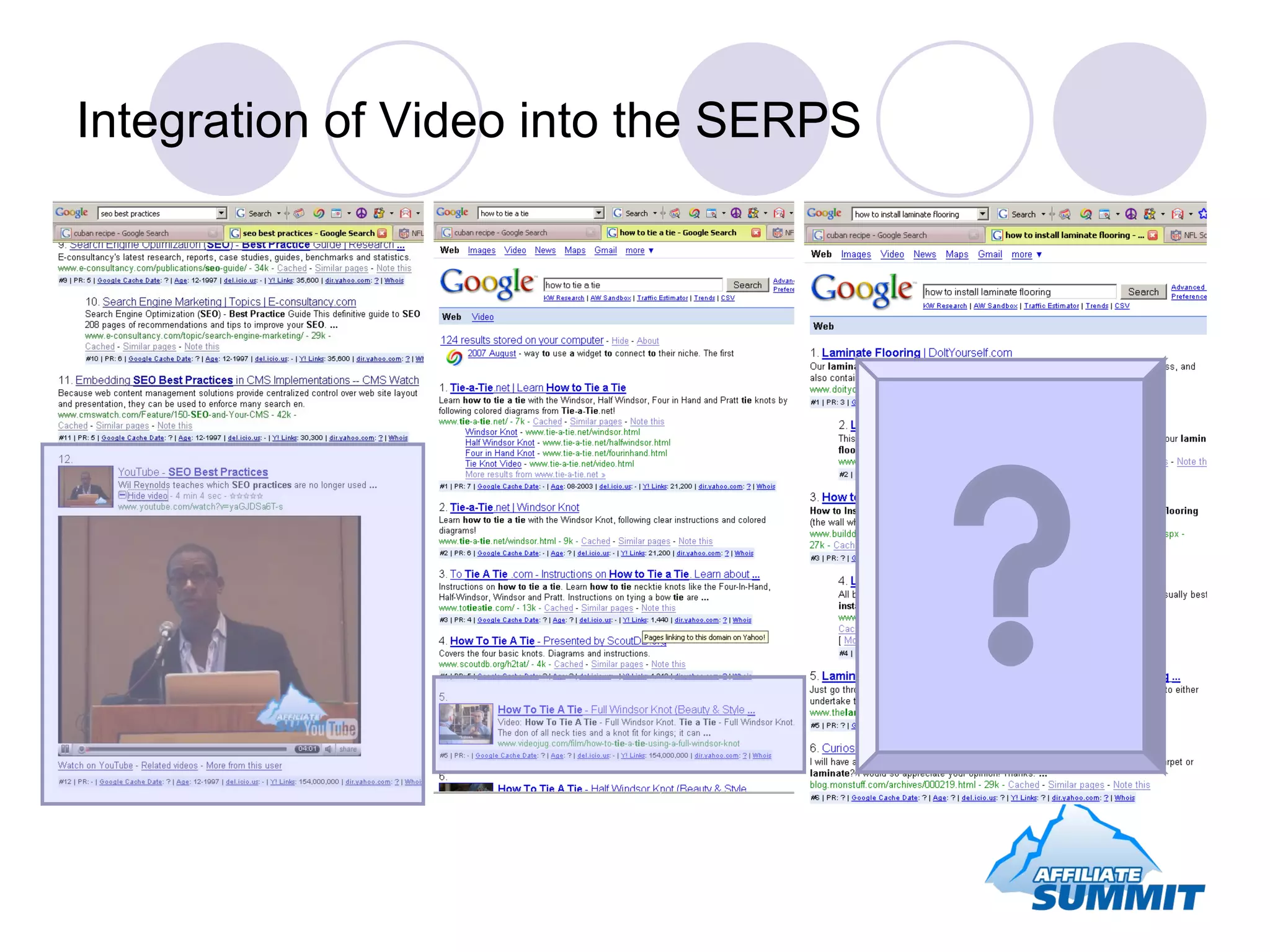 Integration of Video into the SERPS 
