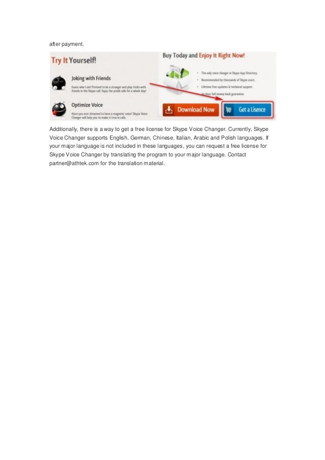 Voice Changer For Skype V2.0 License Key