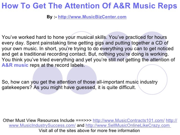 How To Get The Attention Of A&R Music Reps