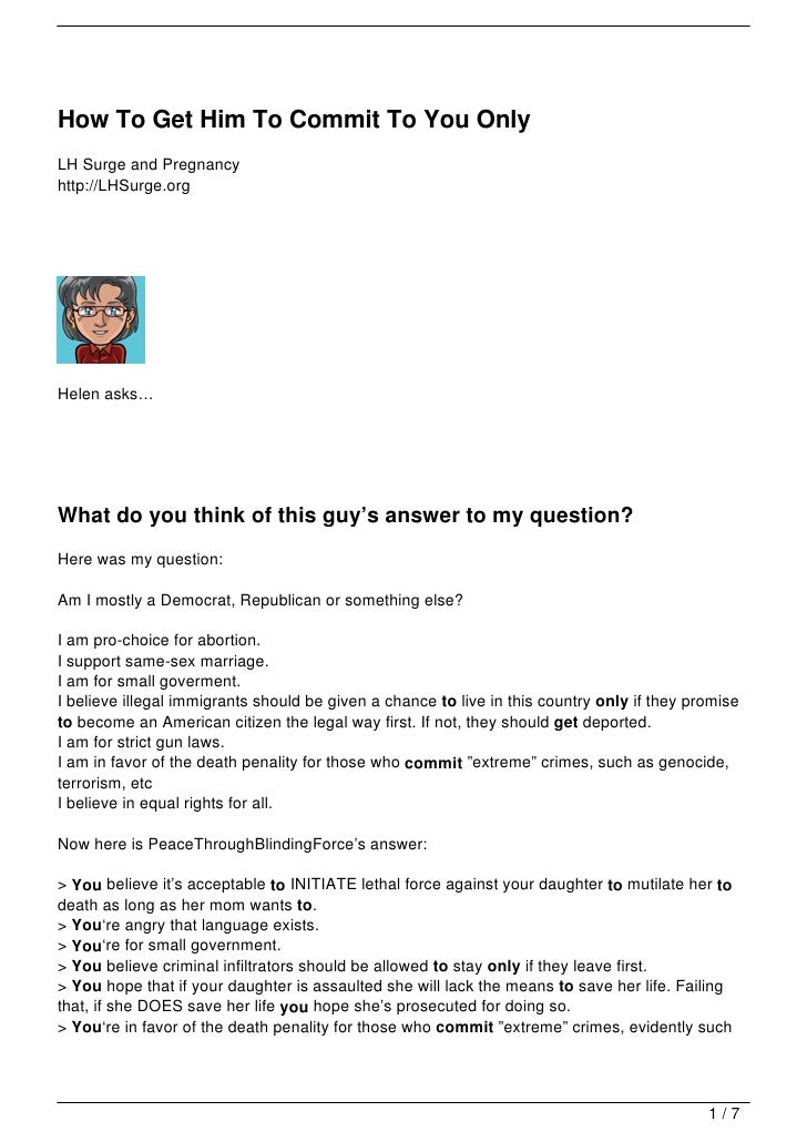 Hookup how to get him to commit