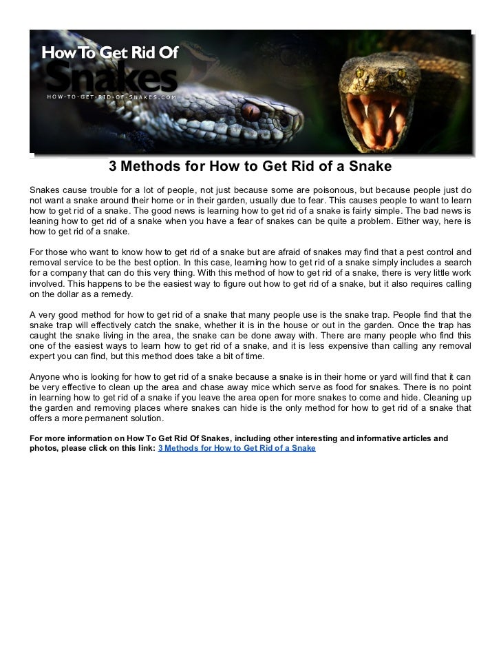 3 Methods for How to Get Rid of a Snake