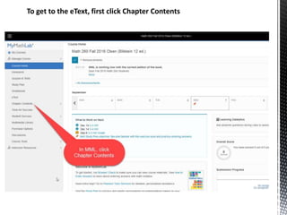 To get to the eText, first click Chapter Contents
 