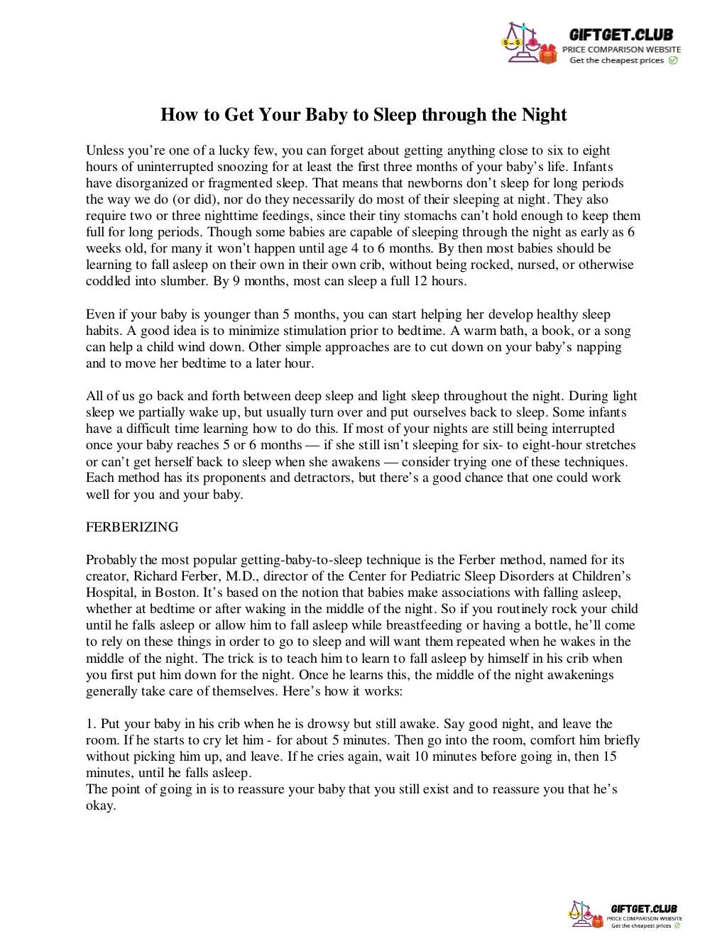 How togetyourbabytosleepthroughthenight