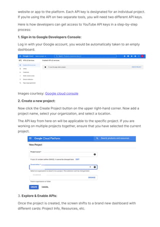 How to Get a YouTube API Key: Step-by-Step Guide for Developers | PDF