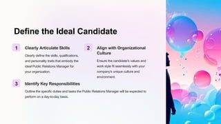 How to hire the perfect Public Relations Manager | PPT