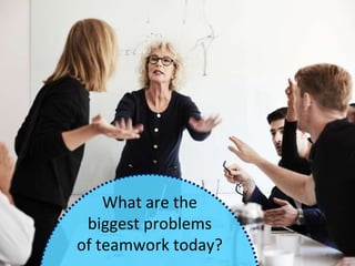 What are the
biggest problems
of teamwork today?
 