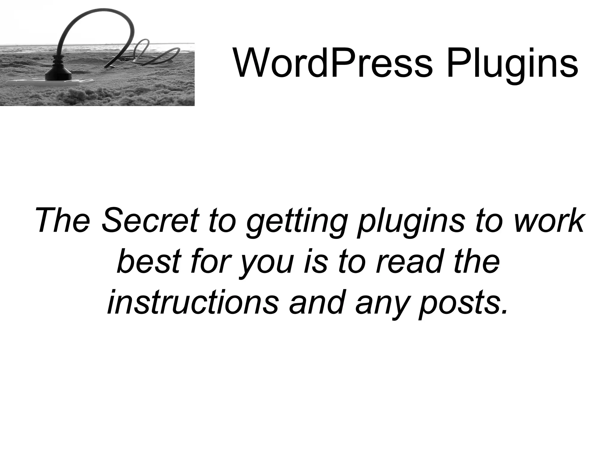 How to install a Word Press plugins
