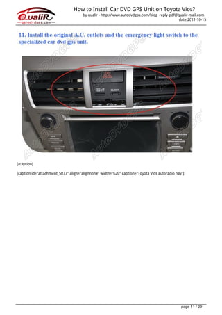How to-install-car-dvd-gps-unit-on-toyota-vios guides | PDF