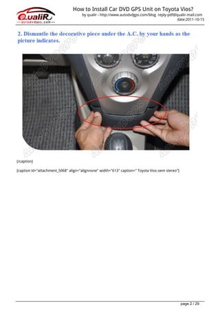 How to-install-car-dvd-gps-unit-on-toyota-vios guides | PDF