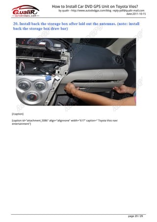 How to-install-car-dvd-gps-unit-on-toyota-vios guides | PDF