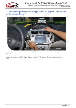 How to-install-car-dvd-gps-unit-on-toyota-vios guides | PDF