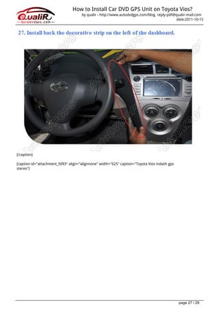 How to-install-car-dvd-gps-unit-on-toyota-vios guides | PDF