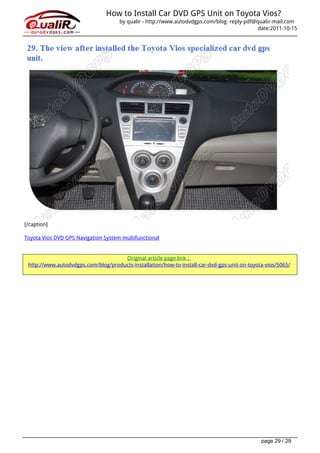How to-install-car-dvd-gps-unit-on-toyota-vios guides | PDF
