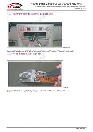How to-install-citroen-c5-car-dvd-gps-navi-unit | PDF