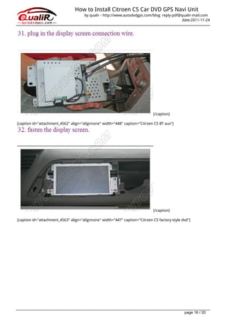How to-install-citroen-c5-car-dvd-gps-navi-unit | PDF