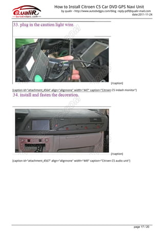 How to-install-citroen-c5-car-dvd-gps-navi-unit | PDF