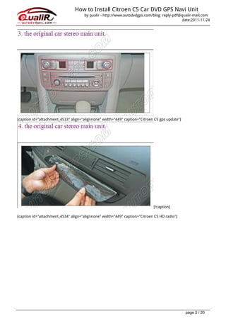 How to-install-citroen-c5-car-dvd-gps-navi-unit | PDF