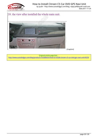 How to-install-citroen-c5-car-dvd-gps-navi-unit | PDF