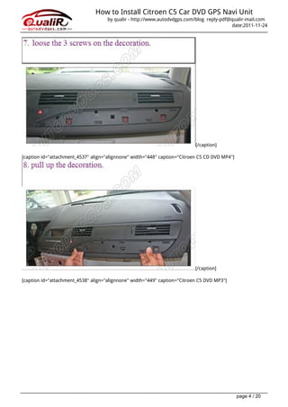 How to-install-citroen-c5-car-dvd-gps-navi-unit | PDF