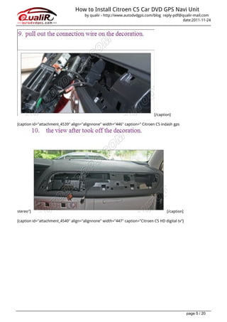 How to-install-citroen-c5-car-dvd-gps-navi-unit | PDF