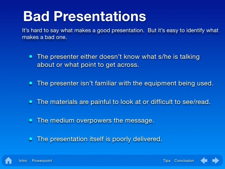 what does a good presentation look like