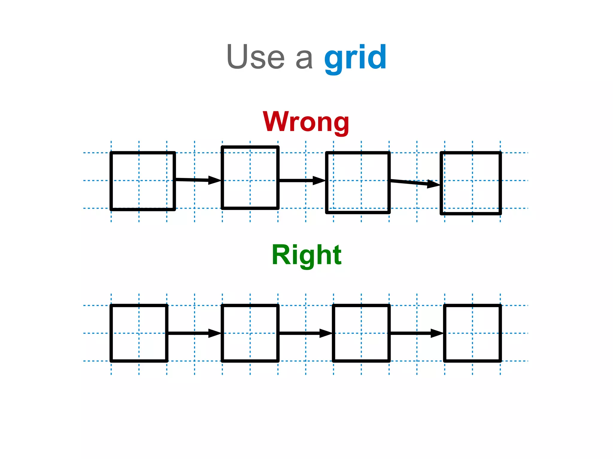 Use a grid
  Wrong



  Right
 