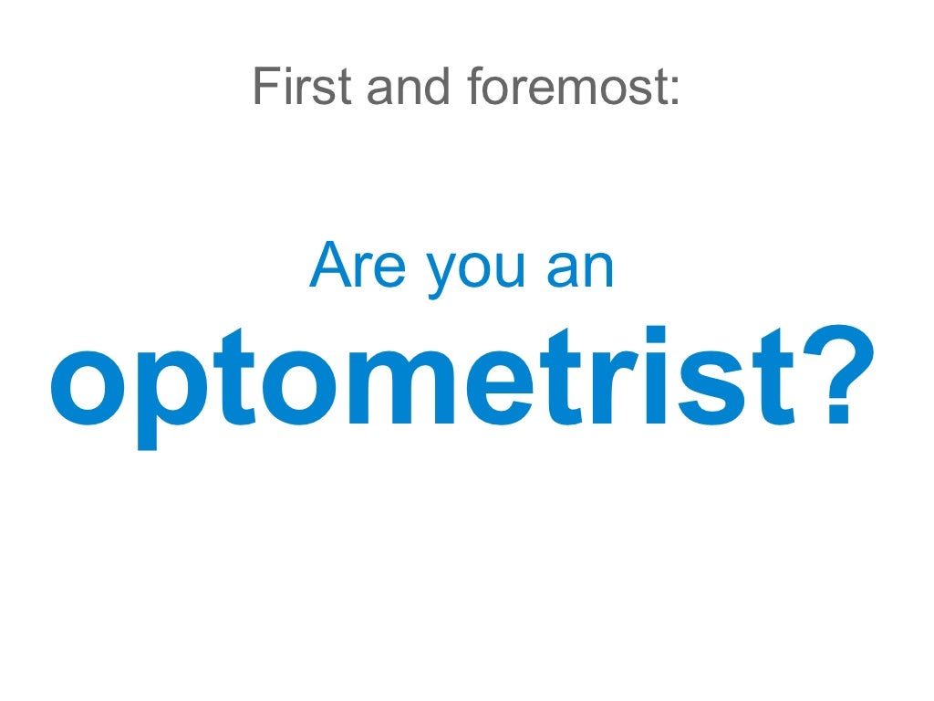 First and foremost Are you