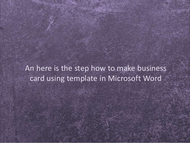 How to Make Personalized Business Cards Using Template in ...