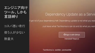 󥸥˥
ĩ`롢
Z`
ѐ
ʹˤ٤ʤ

Tachikoma.io, saddler, packsaddle
 