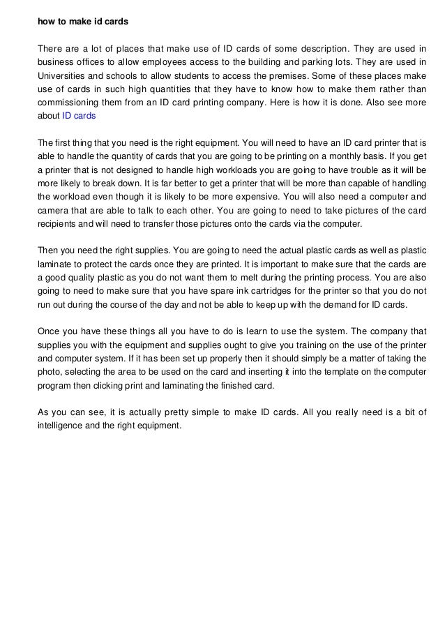 How To Make ID Cards