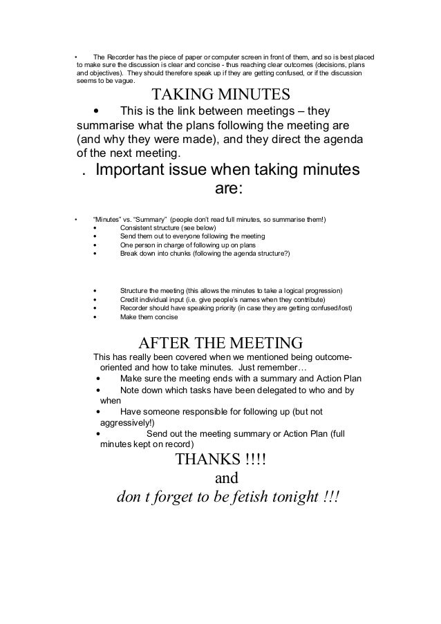 how to take minutes of a meeting