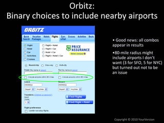 All 3 Travel Sites have Identical
   “Airline vs. Number of Stops” Price Grids

Expedia




Orbitz




Travelocity


     ...