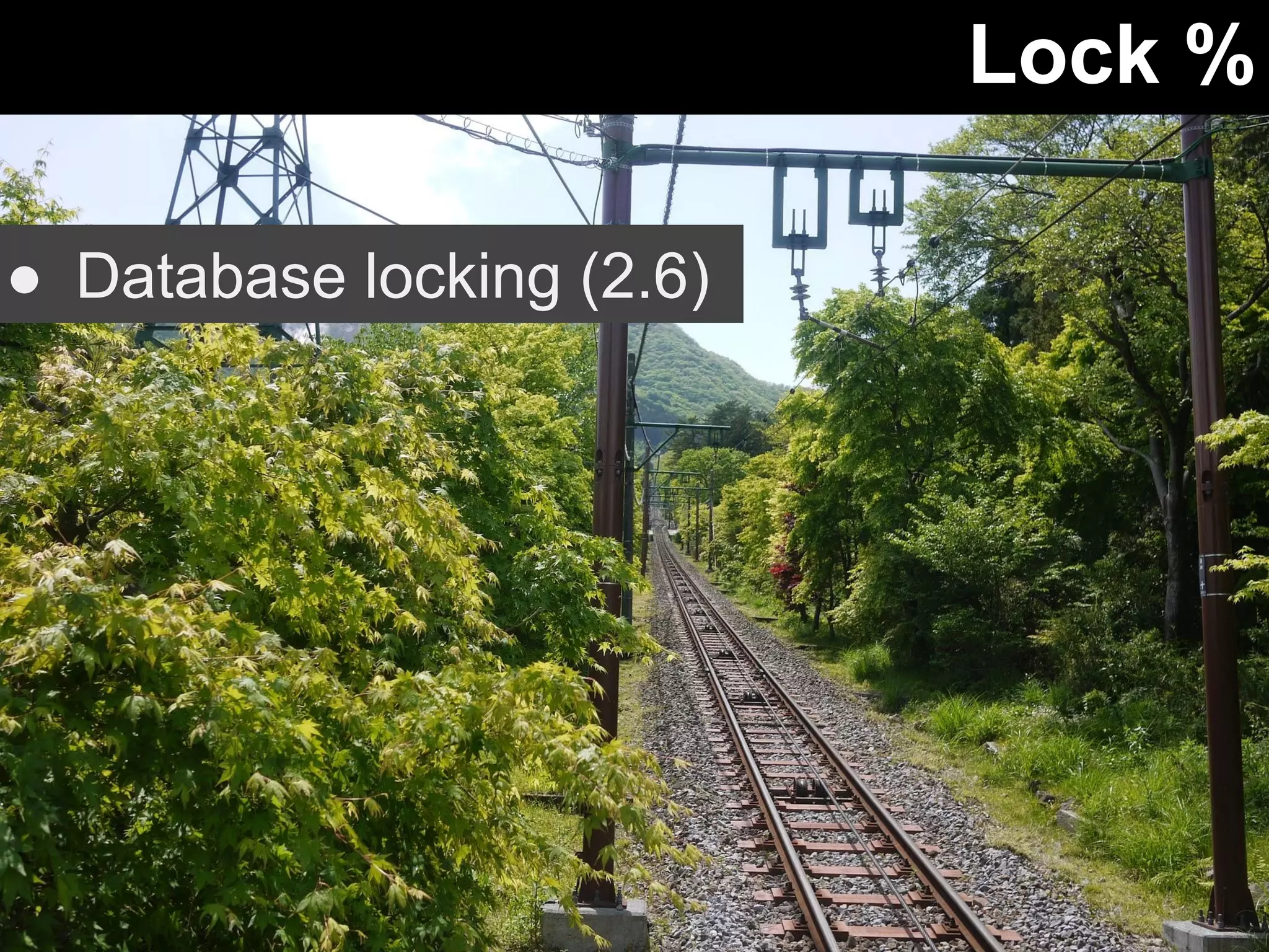 Lock % 
● Database locking (2.6) 
 