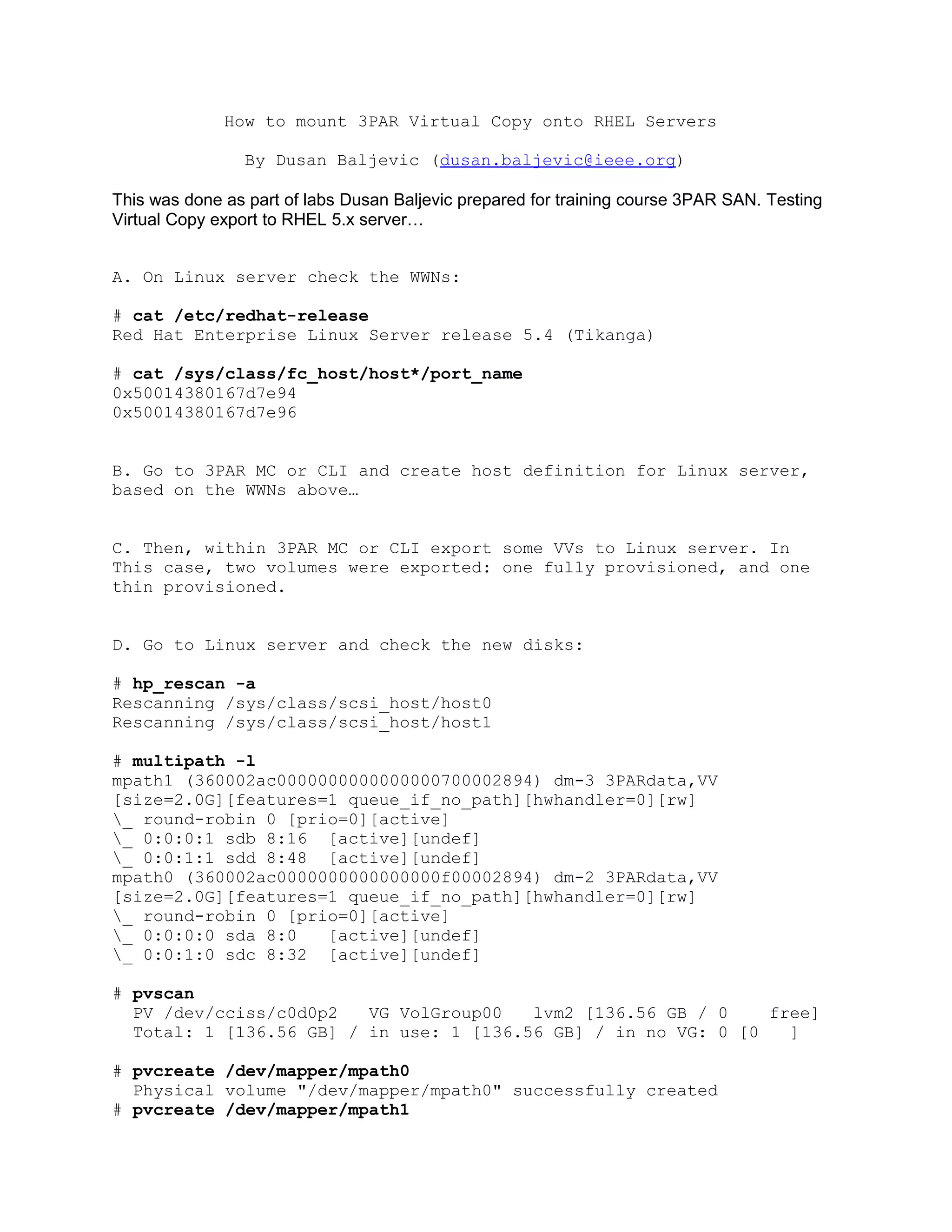 How to-mount-3 par-san-virtual-copy-onto-rhel-servers-by-Dusan-Baljevic ...