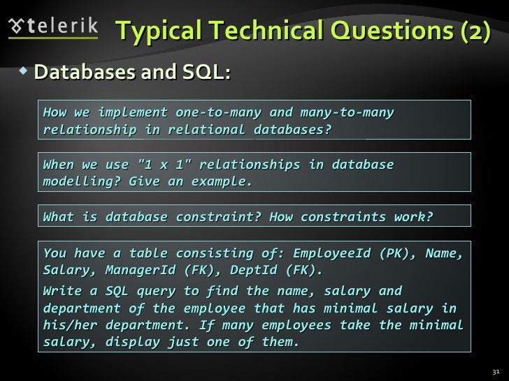 typical technical questions 2 databases system analyst interview questions
