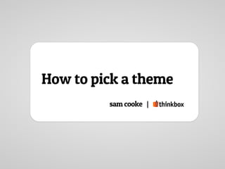 Sam Cooke – How to Pick a Theme