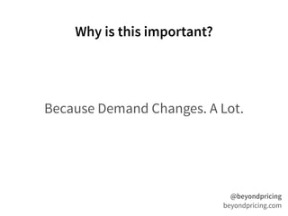 Why is this important?
@beyondpricing
beyondpricing.com
Because Demand Changes. A Lot.
 